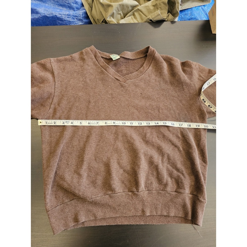 True Vintage Washington Mills WPL3107 Boxy Medium 38-40 Brown V-neck Sweater - Picture 3 of 6